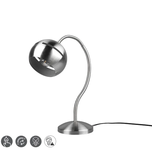 Lampka stołowa FLETCHER Nikiel mat E14 ściemnialna Trio 593300107 | 4017807507379 noxbox lampynox www.lampynox.pl