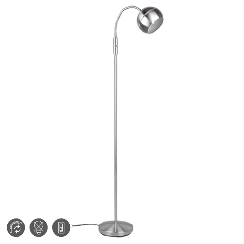 Lampa podłogowa stojąca FLETCHER Nikiel mat E14 Trio 413300107 | 4017807507416 noxbox lampynox www.lampynox.pl