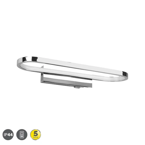 Kinkiet łazienkowy nad lustro GIANNI Chrom z wyłącznikiem LED 17W 3000K IP44 Trio 283770106 | 4017807508079 noxbox lampynox www.lampynox.pl