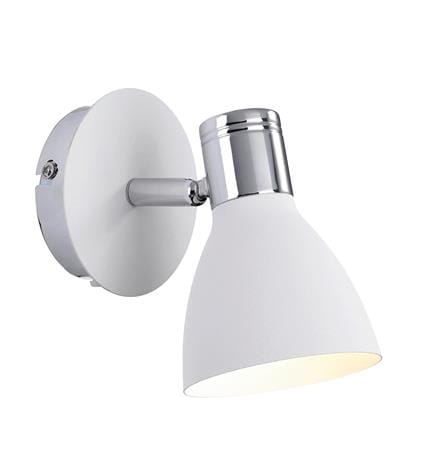 Kinkiet ścienny regulowany HUSEBY biały | chrom E14 Markslojd 103064 | 7330024510135 noxbox lampynox www.lampynox.pl