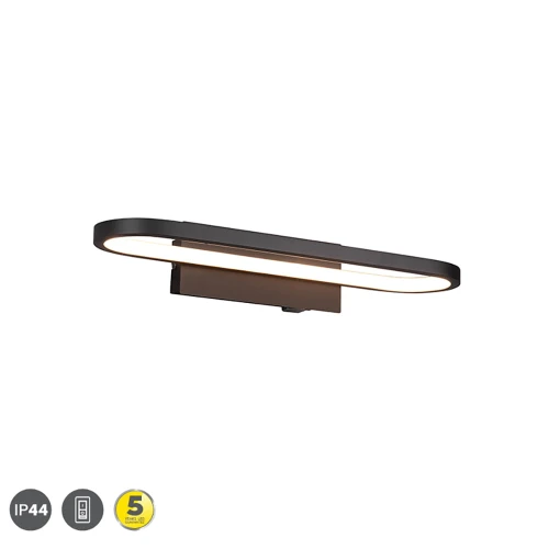 Kinkiet łazienkowy nad lustro GIANNI Czarny mat z wyłącznikiem LED 17W 3000K IP44 Trio 283770132 | 4017807508086 noxbox lampynox www.lampynox.pl