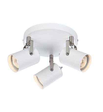 Spot KEY biały | stalowy Ø 24cm 3xGU10 Markslojd 106421 | 7330024559332 noxbox lampynox www.lampynox.pl