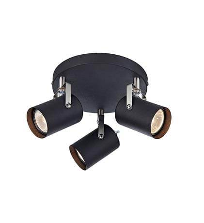 Spot KEY czarny | stalowy Ø 24cm 3xGU10 Markslojd 106422 | 7330024559349 noxbox lampynox www.lampynox.pl