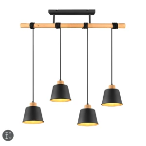 HARRIS Brąz | Czarny 4xE27 Lampa wisząca Trio 312700432