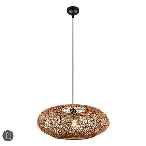 Lampa wisząca HEDDA Sizal Brąz E27 Trio 312300136 | 4017807504620 noxbox lampynox www.lampynox.pl
