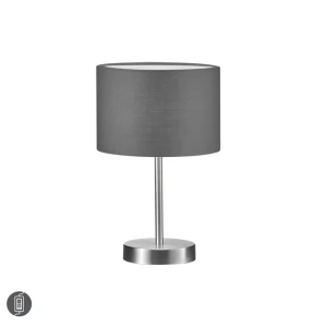 HOTEL Szara wys. 32cm E14 Lampka stołowa Trio 501100111