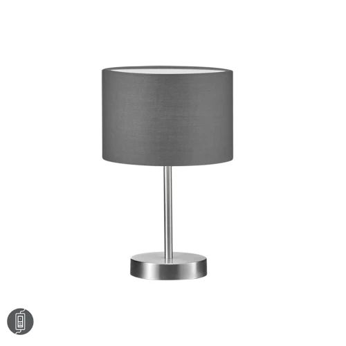 Lampka stołowa HOTEL Szara wys. 32cm E14 Trio 501100111 | 4017807505535 noxbox lampynox www.lampynox.pl