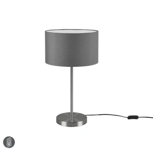 HOTEL Szara wys. 55cm E27 Lampka stołowa Trio 511100111