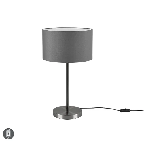 Lampka stołowa HOTEL Szara wys. 55cm E27 Trio 511100111 | 4017807508710 noxbox lampynox www.lampynox.pl
