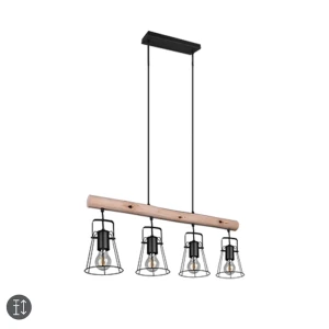 JAIPUR Czarny mat 4xE27 Lampa wisząca