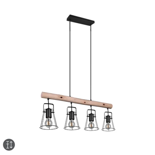 Lampa wisząca JAIPUR Czarny mat 4xE27 RL R30614032 | 4017807508765 noxbox lampynox www.lampynox.pl
