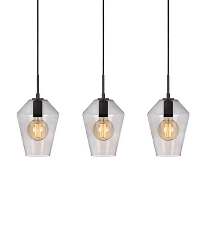 Lampa wisząca potrójna RETRO czarny | szary przydymiony 3xE27 Markslojd 107132 | 7330024572690 noxbox lampynox www.lampynox.pl