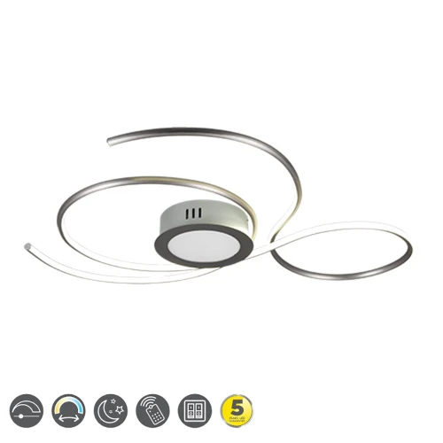 Lampa sufitowa JIVE Nikiel mat LED DIM Pilot 48W 2700-6000K Ściemnialna Trio 623419207 | 4017807506266 noxbox lampynox www.lampynox.pl