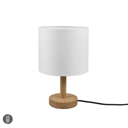 Lampa stołowa KORBA Biały | Brąz E27 Trio 501200101 | 4017807502657 noxbox lampynox www.lampynox.pl