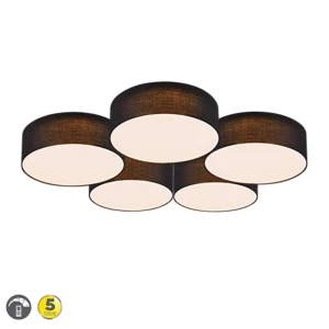 LUGANO Czarny ściemnialy LED 58W 3000K Lampa sufitowa