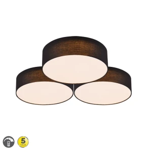 LUGANO Czarny ściemnialy LED 38W 3000K Lampa sufitowa