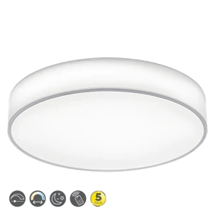 LUGANO Biały śr.60cm DIM PILOT LED 40W 3000-5000K ściemnialna Lampa sufitowa