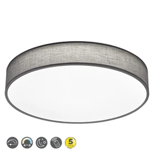LUGANO Szary śr.60cm DIM PILOT LED 40W 3000-5000K ściemnialna Lampa sufitowa