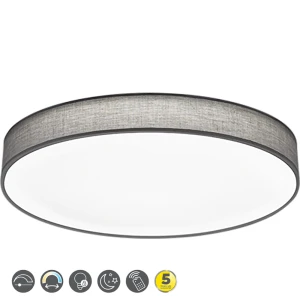 LUGANO Szary śr.75cm DIM PILOT LED 60W 3000-5000K ściemnialna Lampa sufitowa
