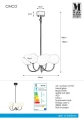Lampa wisząca CINCO czarny | biały 5xG9 Markslojd 107767 | 7330024585867 noxbox lampynox www.lampynox.pl