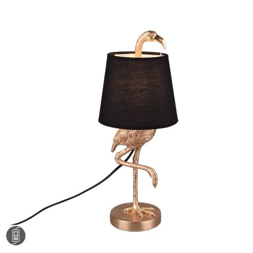 LOLA złoto czarna Lampka stołowa Żuraw E14 RL R50251079 4017807459340 noxbox lampynox www.lampynox.pl
