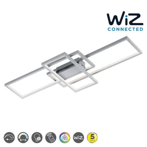 Lampa sufitowa sterowana aplikacją WIZ  THIAGO LED Nikiel Mat 36W RGB 3000 - 6000K Trio 652610307  |  4017807453881 noxbox lampynox www.lampynox.pl