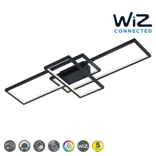 Lampa sufitowa sterowana aplikacją WIZ  THIAGO LED Antracyt 36W RGB 3000 - 6000K  Trio 652610342 | 4017807453751 noxbox lampynox www.lampynox.pl