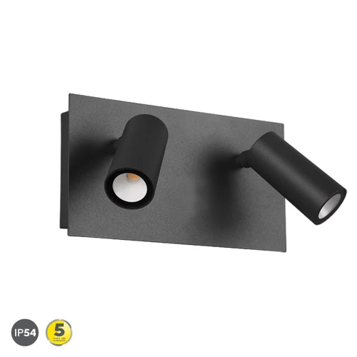 Podwójny regulowany kinkiet zewnętrzny TUNGA Antracyt LED 2x3W 840lm Trio 222960242 | 4017807491326 noxbox lampynox www.lampynox.pl