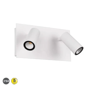 TUNGA Biały mat LED 2x3W 840lm Podwójny regulowany kinkiet zewnętrzny Trio 222960231