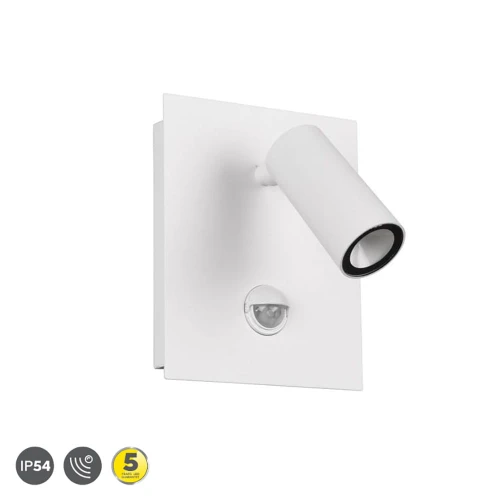 Regulowany kinkiet zewnętrzny TUNGA Biały mat LED 3W 420lm Czujnik ruchu Trio 222969131 | 4017807491296 noxbox lampynox www.lampynox.pl