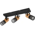 Lampa sufitowa SPOT TOSH Czarny mat / drewno Trio 804300332 | 4017807467666 noxbox lampynox www.lampynox.pl