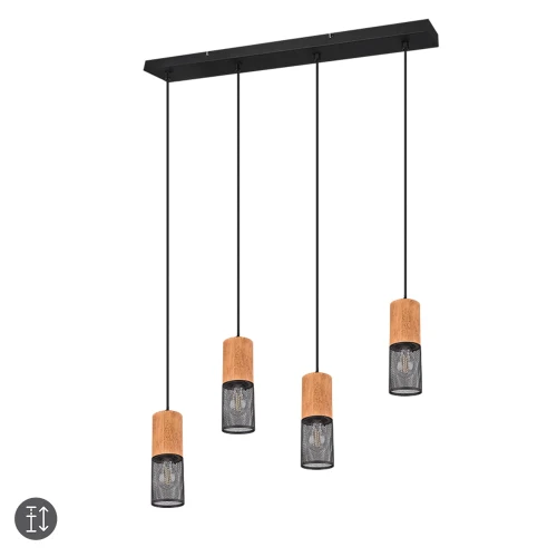 Lampa wisząca TOSH Czarny mat 4xE27  Trio 304300432 | 4017807467567 noxbox lampynox www.lampynox.pl