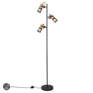 TOSH Czarny mat 3 x E14 Lampa podłogowa stojąca 