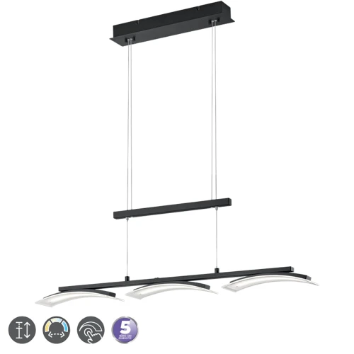 Lampa wisząca IKARIA Czarny mat LED 3x5W 2700+4000+6000K ściemnialna RL R32730332 | 4017807481433 noxbox lampynox www.lampynox.pl