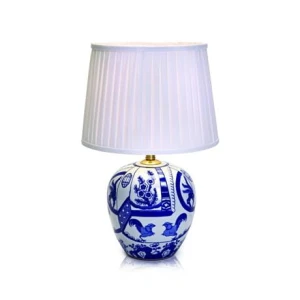 GÖTEBORG niebieski | biały Ø 30,5cm E27 Lampka stołowa Markslojd 105000