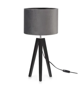 LUNDEN czarny | szary Ø 28cm E27 Lampka stołowa trójnóg Markslojd 107943