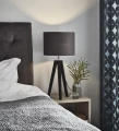 Lampka stołowa trójnóg LUNDEN czarny | szary Ø 28cm E27 Markslojd 107943 | 7330024588318 noxbox lampynox www.lampynox.pl