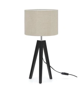 LUNDEN czarny | beżowy Ø 28cm E27 Lampka stołowa trójnóg Markslojd 107944