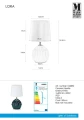 Lampka stołowa LORA zielony | biały Ø 19cm E14 Markslojd 106882 | 7330024567528 noxbox lampynox www.lampynox.pl