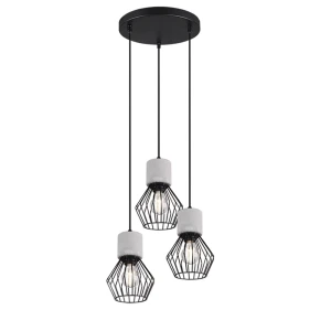 JAMIRO Czarny mat 3xE27 Lampa wisząca