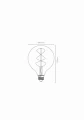FILAMENT szary przydymiony G80 LED BULB DIM Ø 8cm. 5W 2200K ściemnialna Lucide 49030/05/65 | 5411212491510 noxbox lampynox www.lampynox.pl
