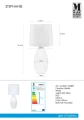 Lampka stołowa STEPHANIE biały Ø 24cm E27 Markslojd 106887 | 7330024567573 noxbox lampynox www.lampynox.pl