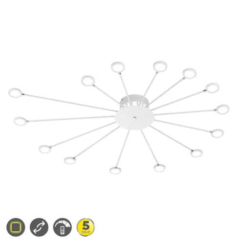 Lampa sufitowa PEACOCK Biały mat LED 15x2,6W 4000K ściemnialna Trio 679511531 | 4017807450712 noxbox lampynox www.lampynox.pl