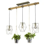 PLANT 3 xE27 Lampa wisząca z kwiatami w doniczce.