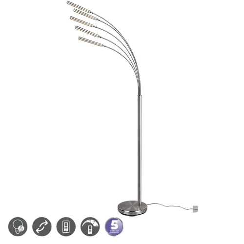 REED LED Nikiel Mat 5 x 350lm 3000K  ściemnialna Lampa podłogowa stojąca  RL R41031507 | 4017807457476 noxbox lampynox www.lampynox.p