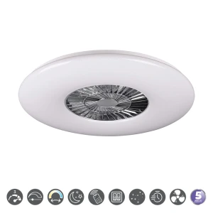 VISBY z wentylatorem, LED 60W Pilot efekt świecenia gwiaździsty, barwa światła zmienna Lampa sufitowa ściemnialna RL R62402906