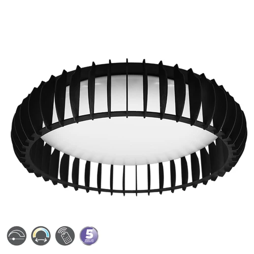 Lampa sufitowa MONTE Czarny mat LED DIM PILOT 38W 3000-6500K RL R62171932 | 4017807504606 noxbox lampynox www.lampynox.pl