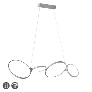 RONDO Srebrny LED Ściemnialny 37W 3000K Lampa wisząca