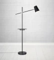 Lampa podłogowa z półką LINEAR czarna E14 Gniazdo USB Markslojd 107307 | 7330024577459 noxbox lampynox www.lampynox.pl