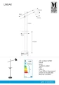 Lampa podłogowa z półką LINEAR czarna E14 Gniazdo USB Markslojd 107307 | 7330024577459 noxbox lampynox www.lampynox.pl